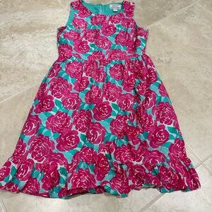 Vineyard Vines Kentucky Derby Floral Pink and Green Kids Dress